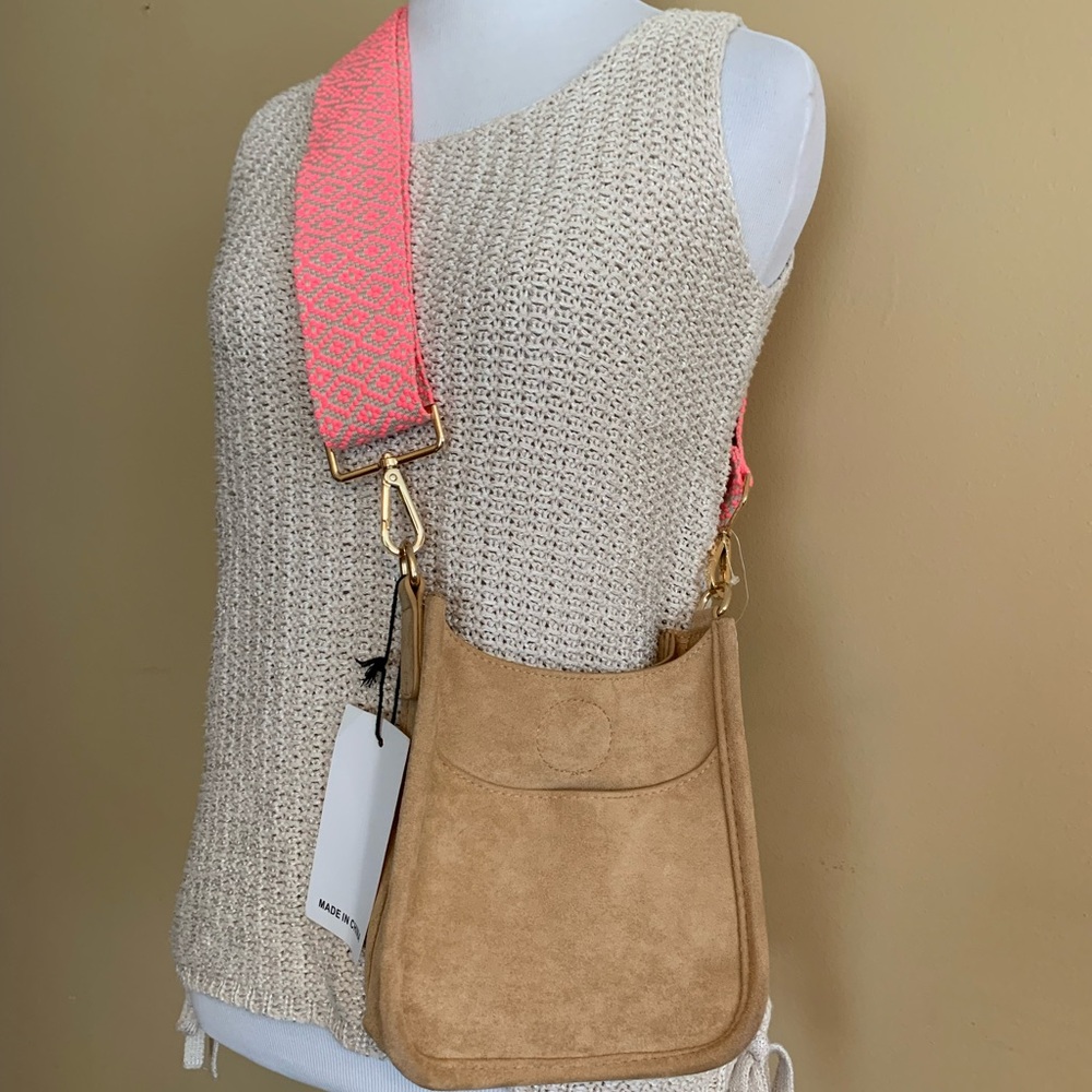 AH.DORNED New York tan/camel crossbody snap close smaller  bag NWT